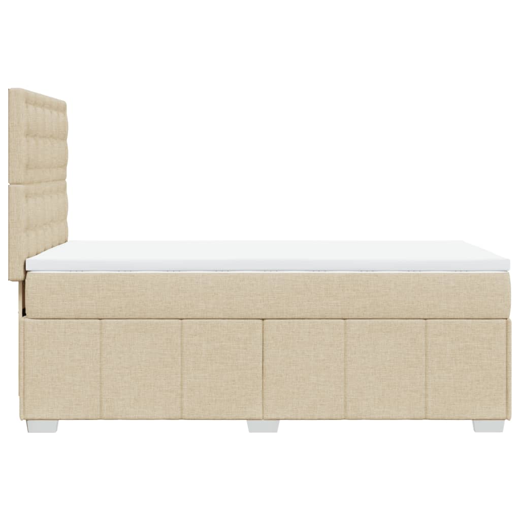 Krevet s oprugama i madracem krem 90 x 200 cm od tkanine