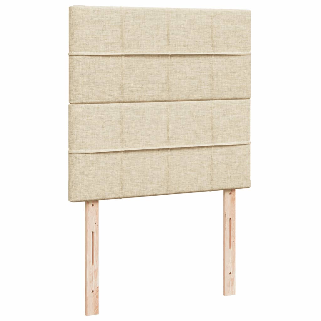 Krevet s oprugama i madracem krem 100 x 200 cm od tkanine