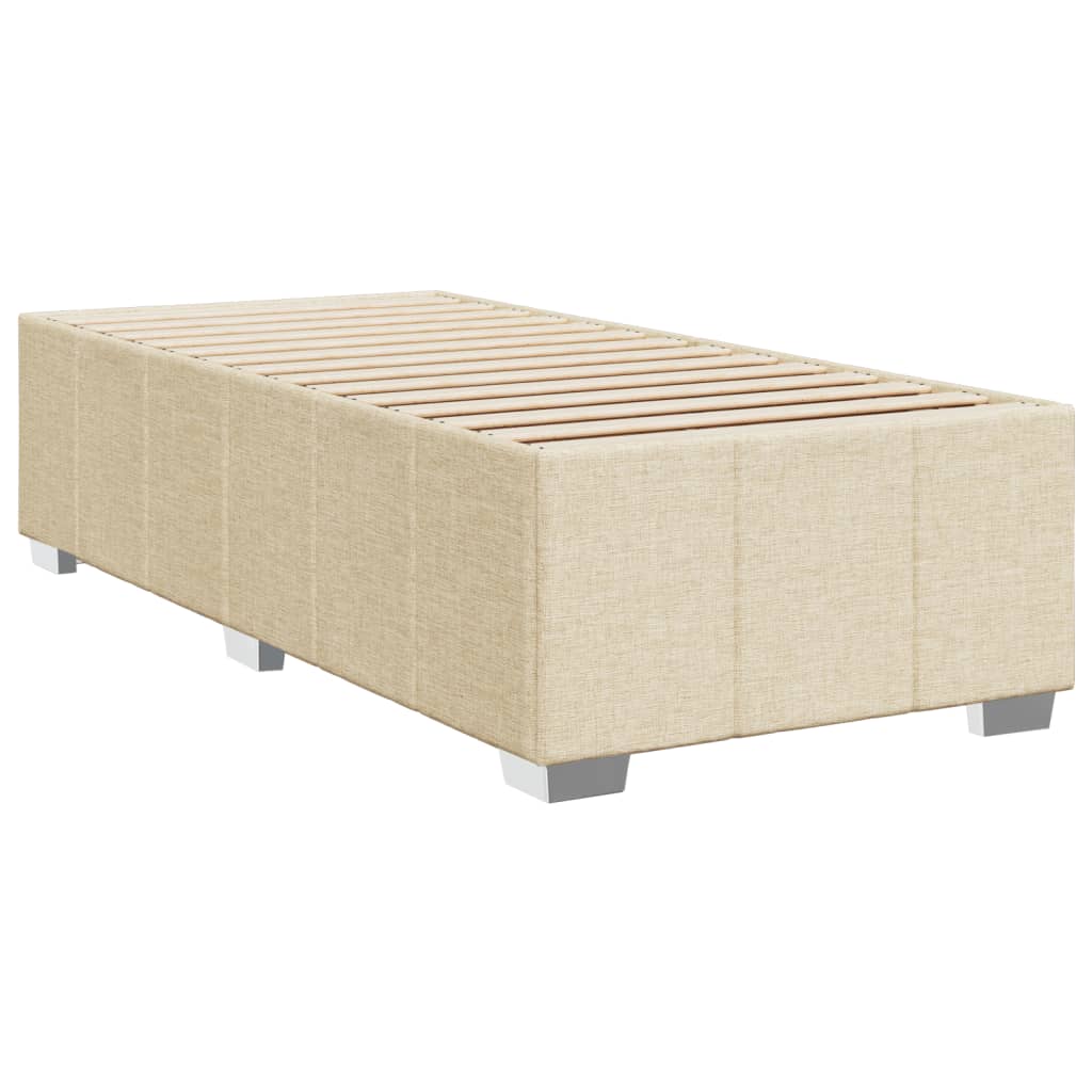 Krevet s oprugama i madracem krem 100 x 200 cm od tkanine