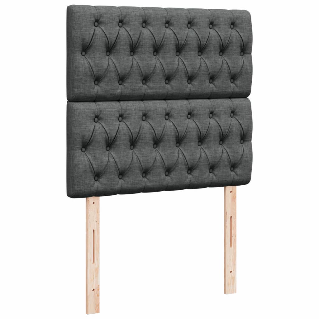 Krevet s oprugama i madracem tamnosivi 100 x 200 cm od tkanine