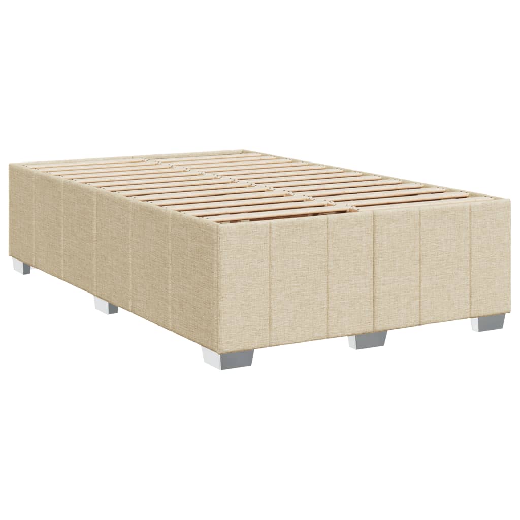 Krevet s oprugama i madracem krem 120 x 200 cm od tkanine