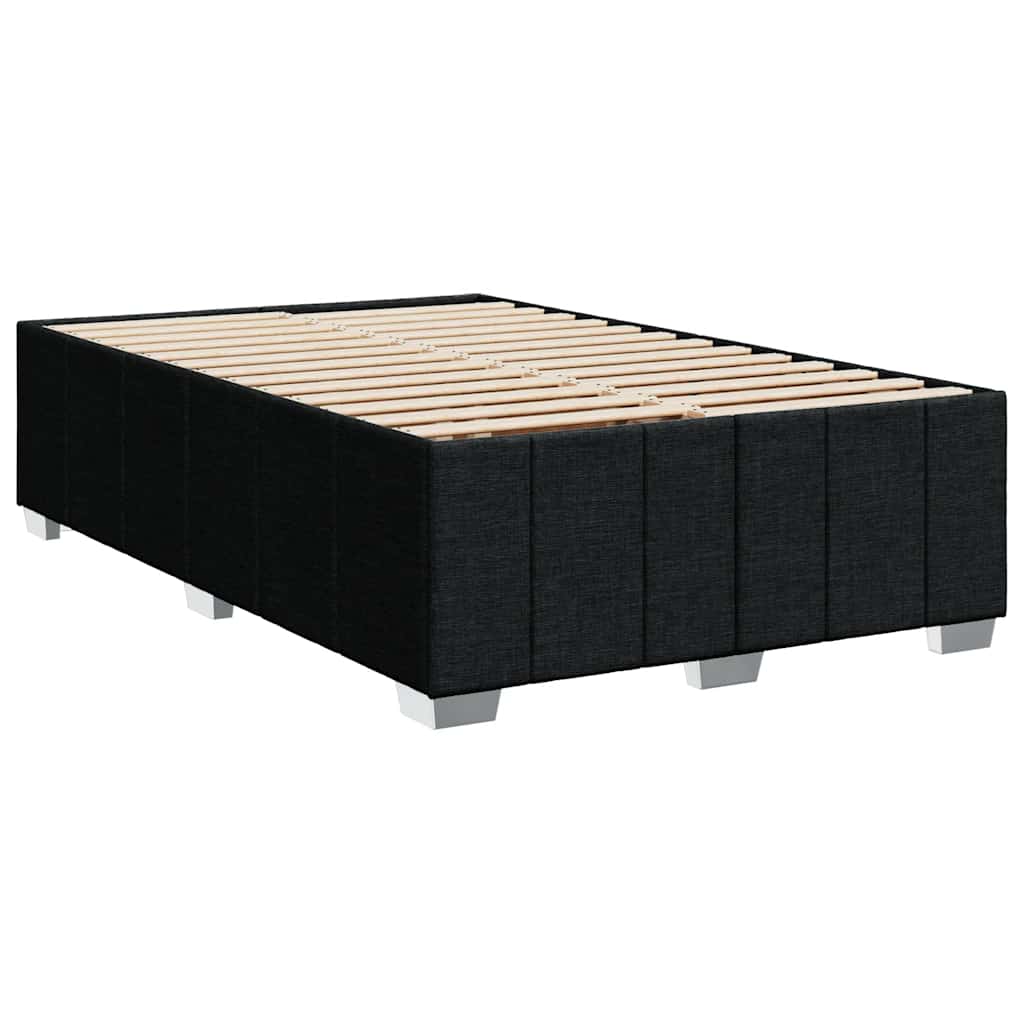Krevet s oprugama i madracem crni 120 x 200cm od tkanine