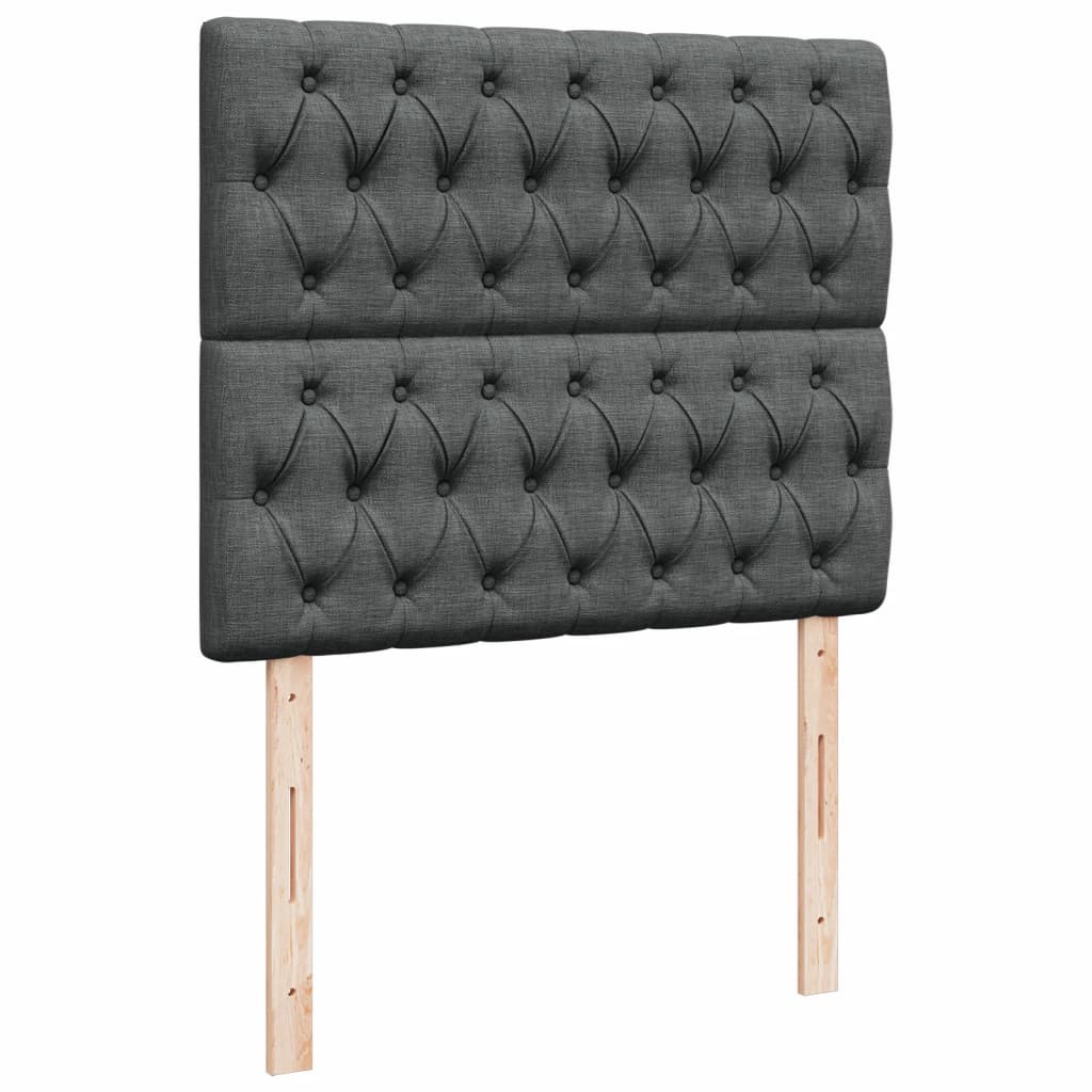Krevet s oprugama i madracem tamnosivi 120 x 200 cm od tkanine
