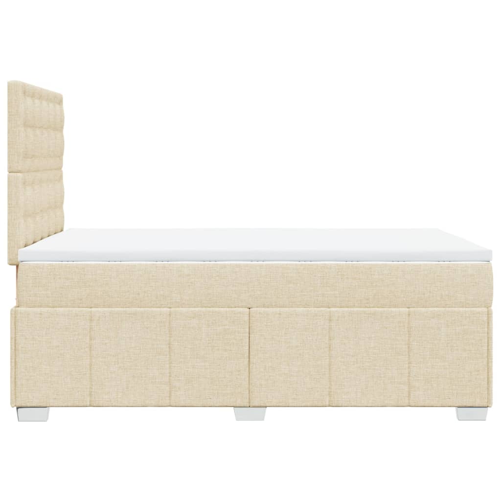 Krevet s oprugama i madracem krem 120 x 200 cm od tkanine