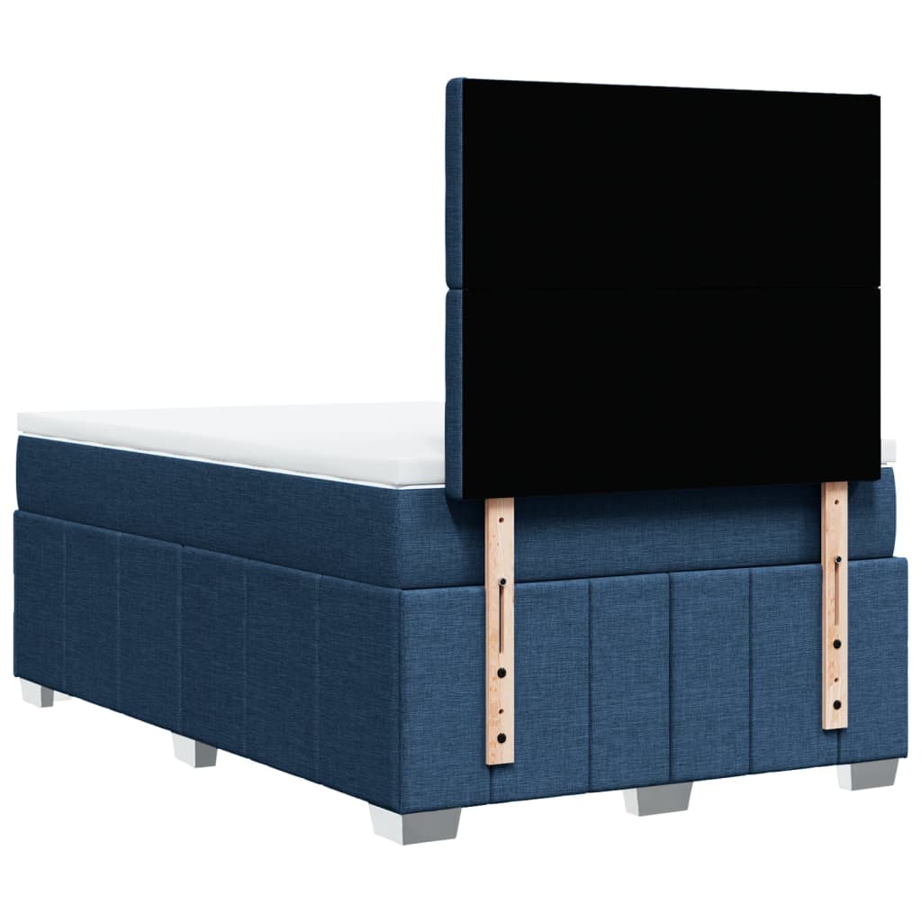 Krevet s oprugama i madracem plavi 120 x 200 cm od tkanine