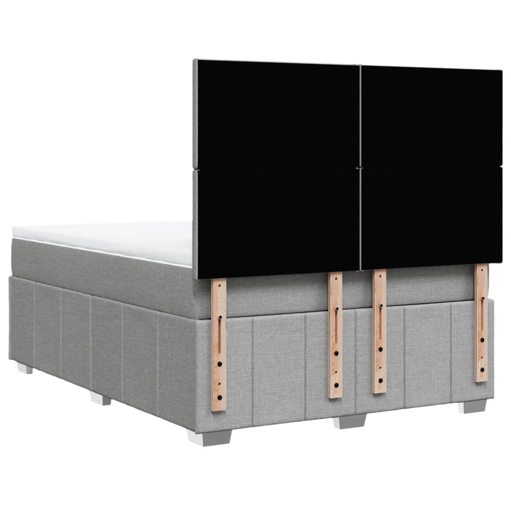 Krevet s oprugama i madracem svjetlosivi 140x190 cm od tkanine
