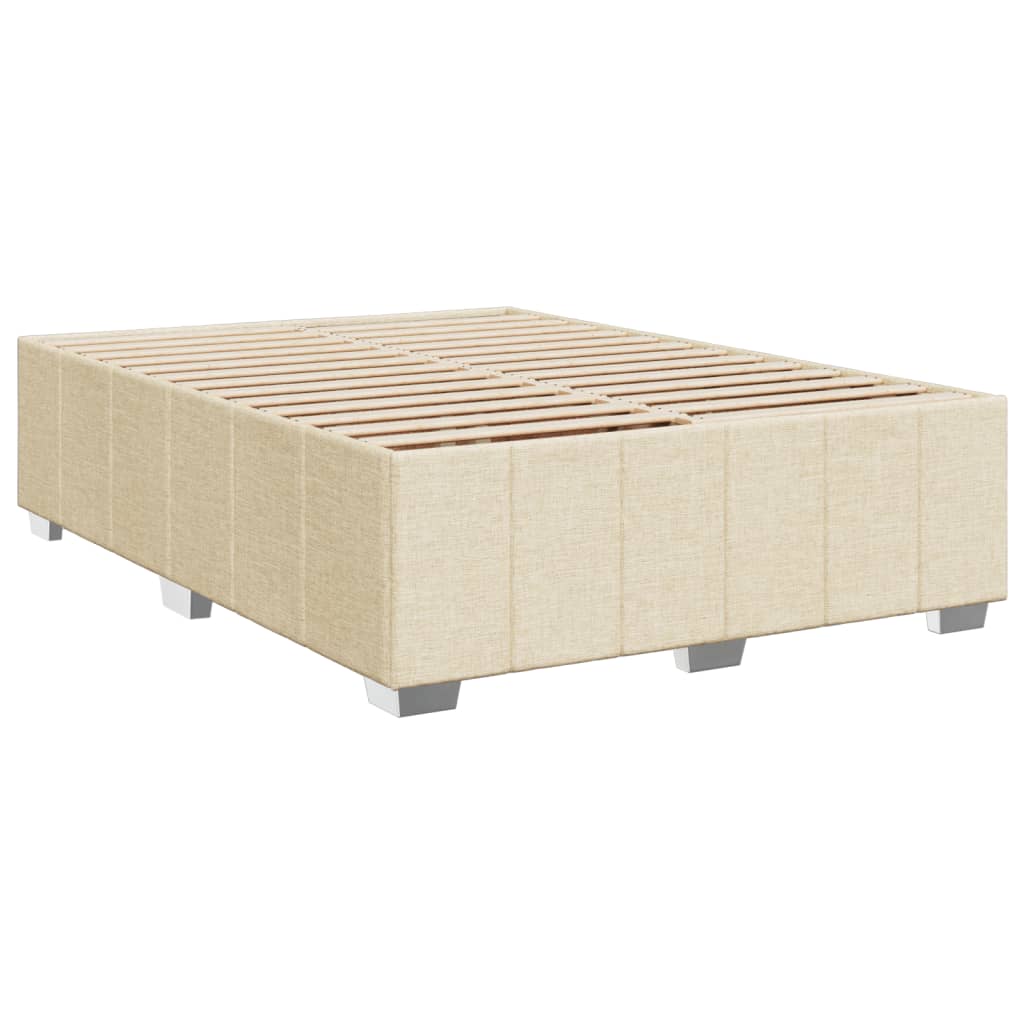 Krevet s oprugama i madracem krem 140 x 190 cm od tkanine