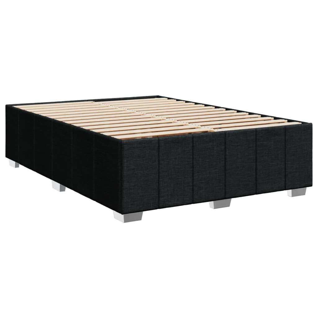 Krevet s oprugama i madracem crni 160x200 cm od tkanine
