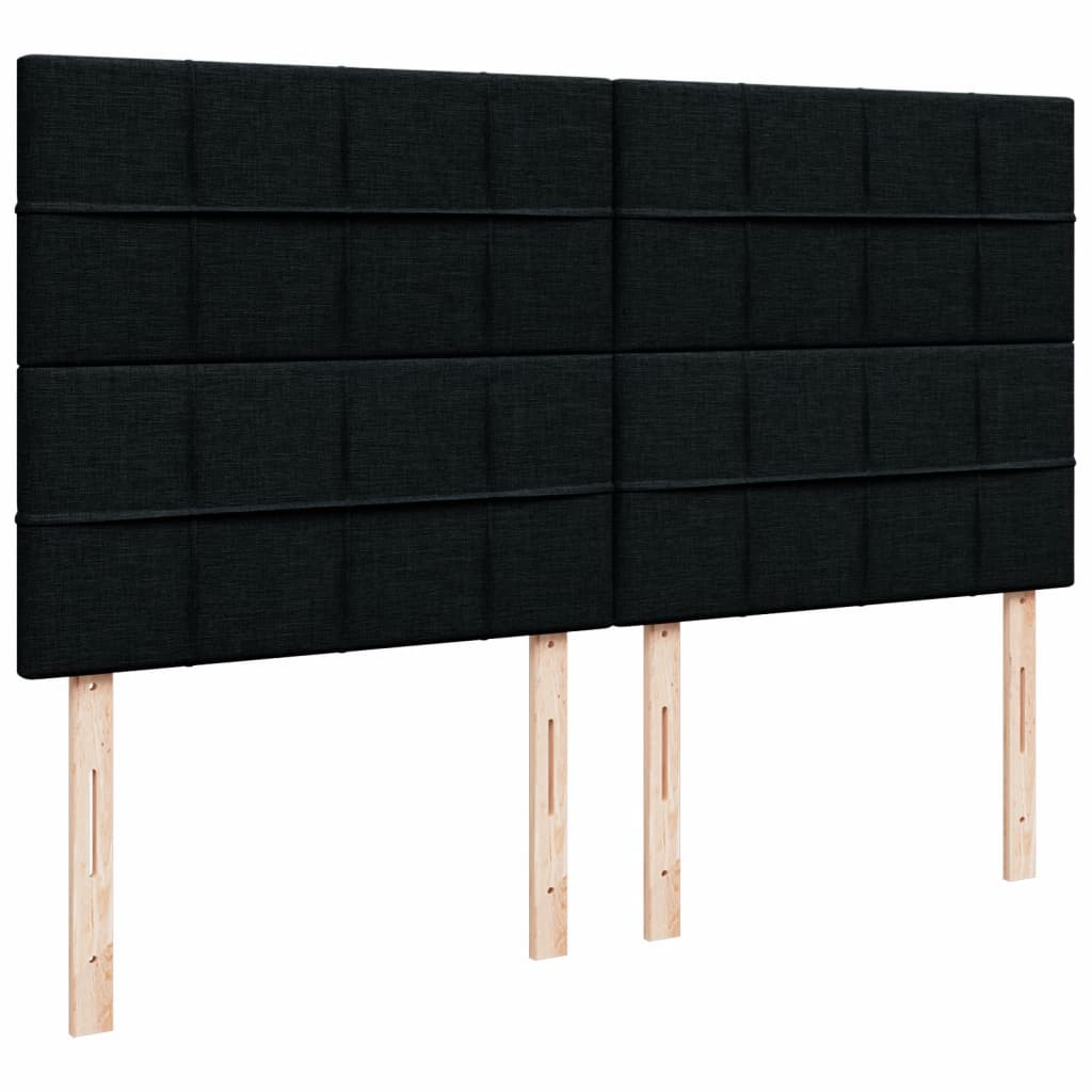 Krevet s oprugama i madracem crni 200x200 cm od tkanine