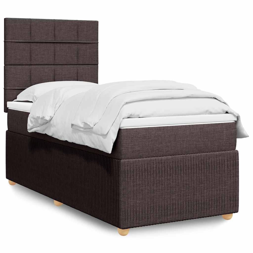 Krevet s oprugama i madracem tamnosmeđi 80x200 cm od tkanine