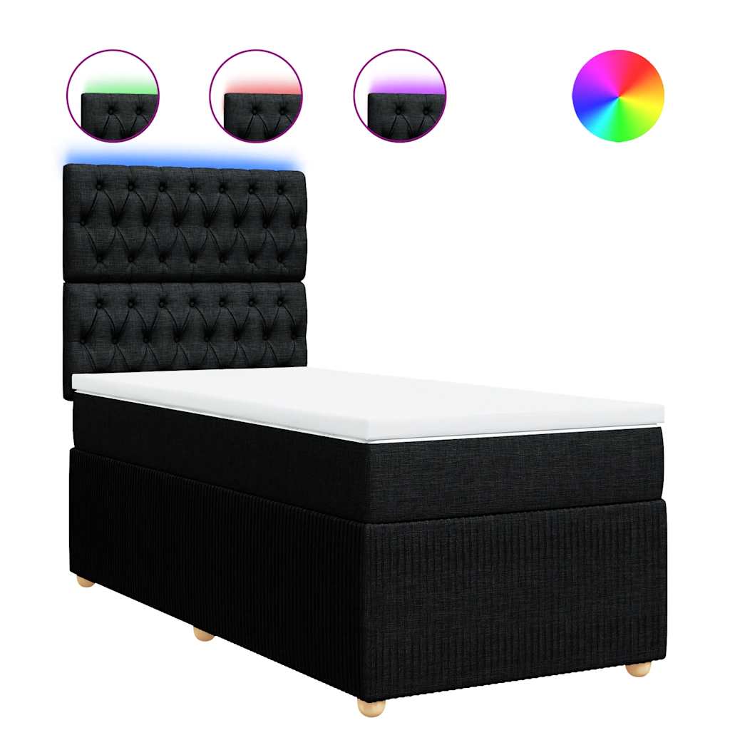 Box spring krevet s madracem crni 80 x 200 cm od tkanine