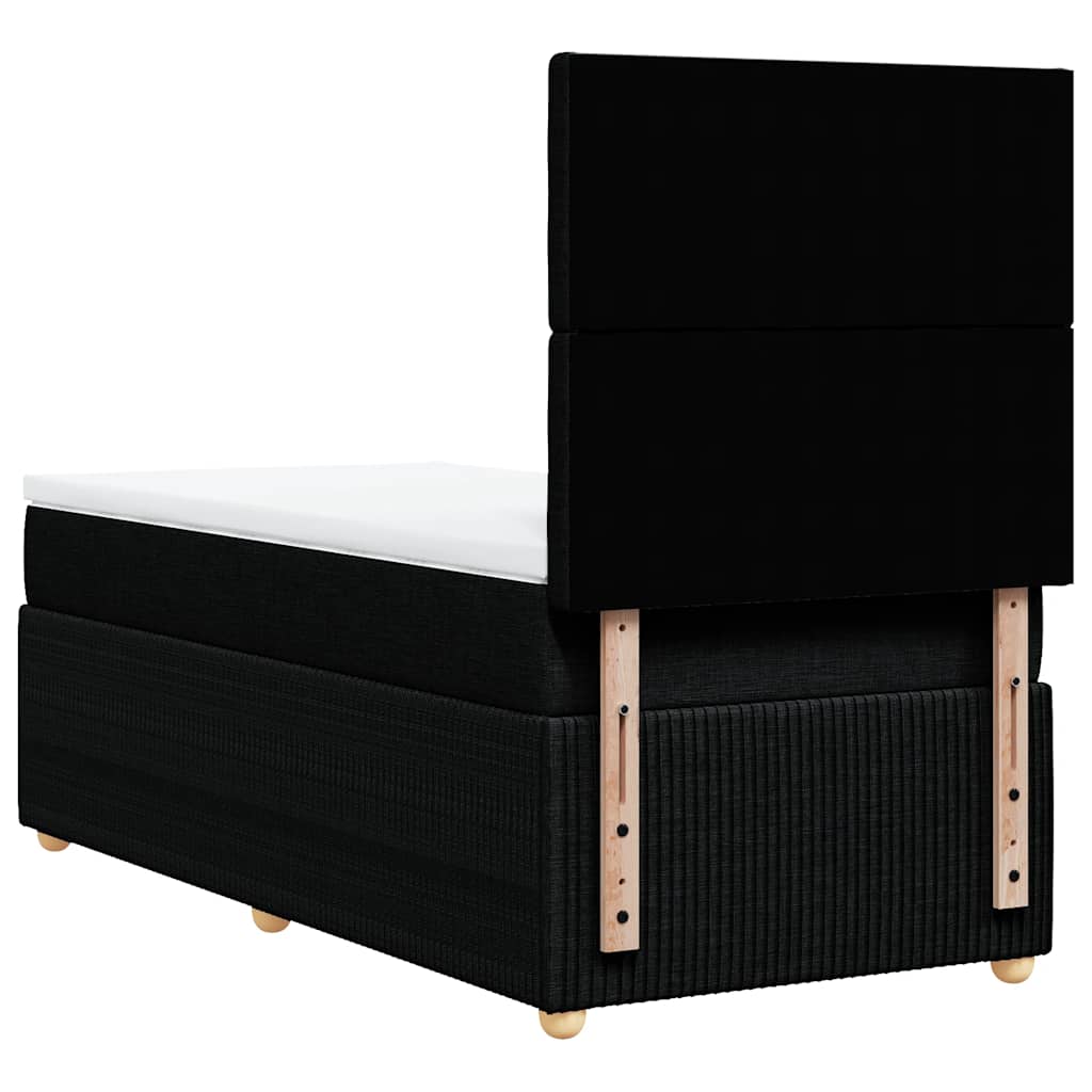 Box spring krevet s madracem crni 80 x 200 cm od tkanine