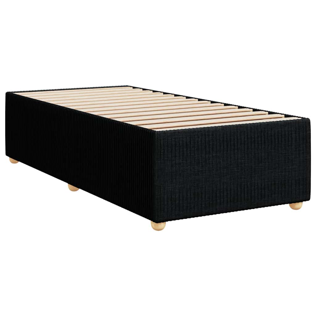 Krevet s oprugama i madracem crni 90x200 cm od tkanine