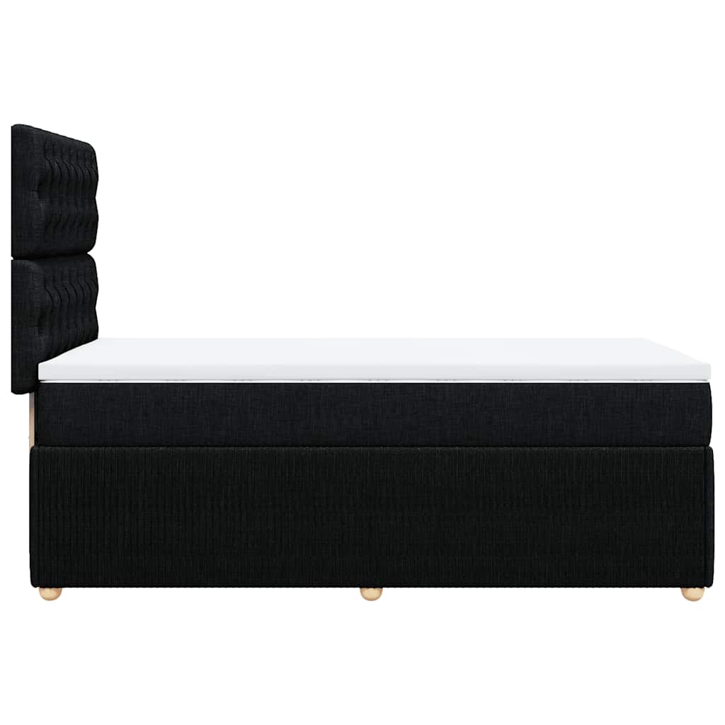 Krevet s oprugama i madracem crni 90x200 cm od tkanine