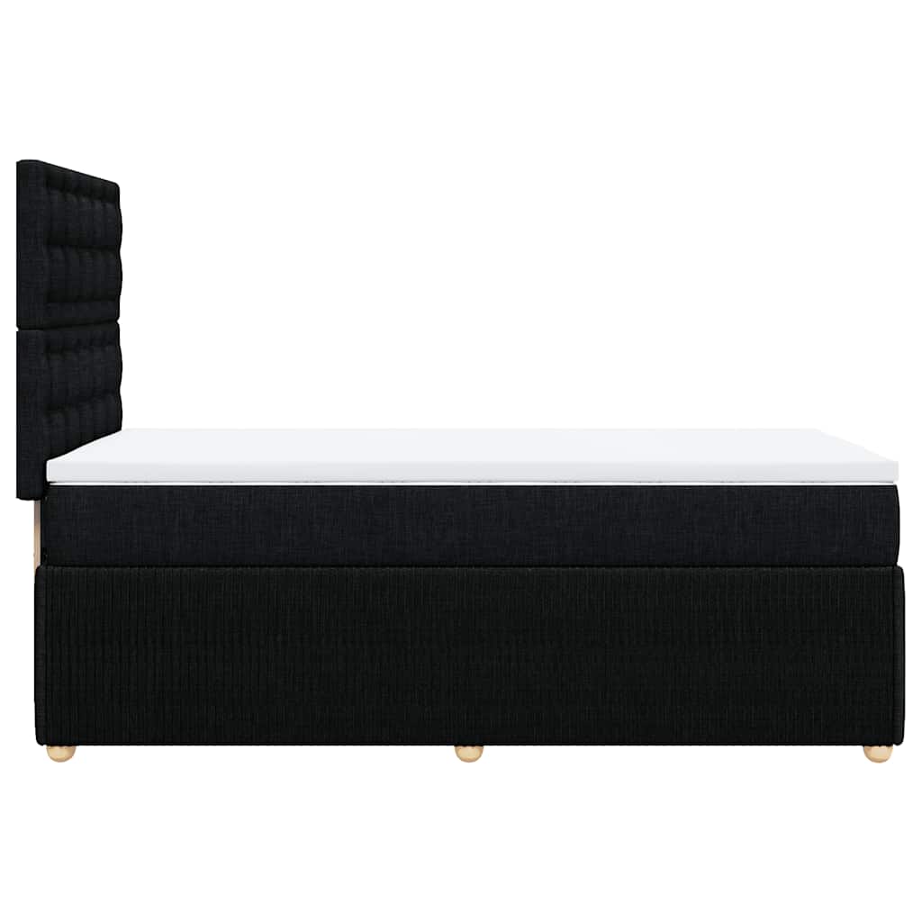 Krevet s oprugama i madracem crni 90x200 cm od tkanine
