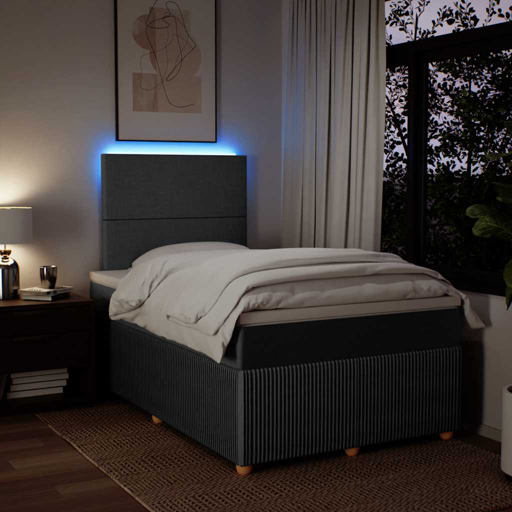 Krevet box spring s madracem tamnosivi 120 x 190 cm tkanina