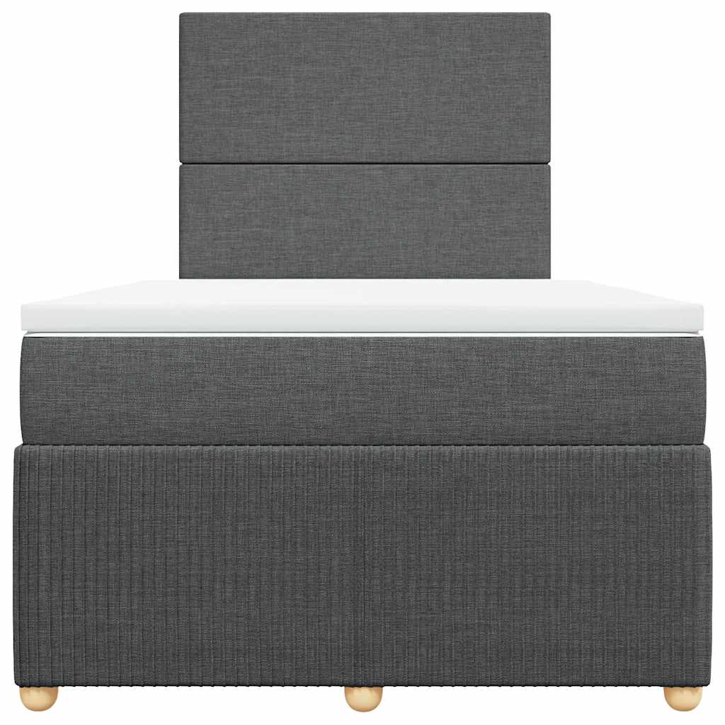 Krevet box spring s madracem tamnosivi 120 x 190 cm tkanina