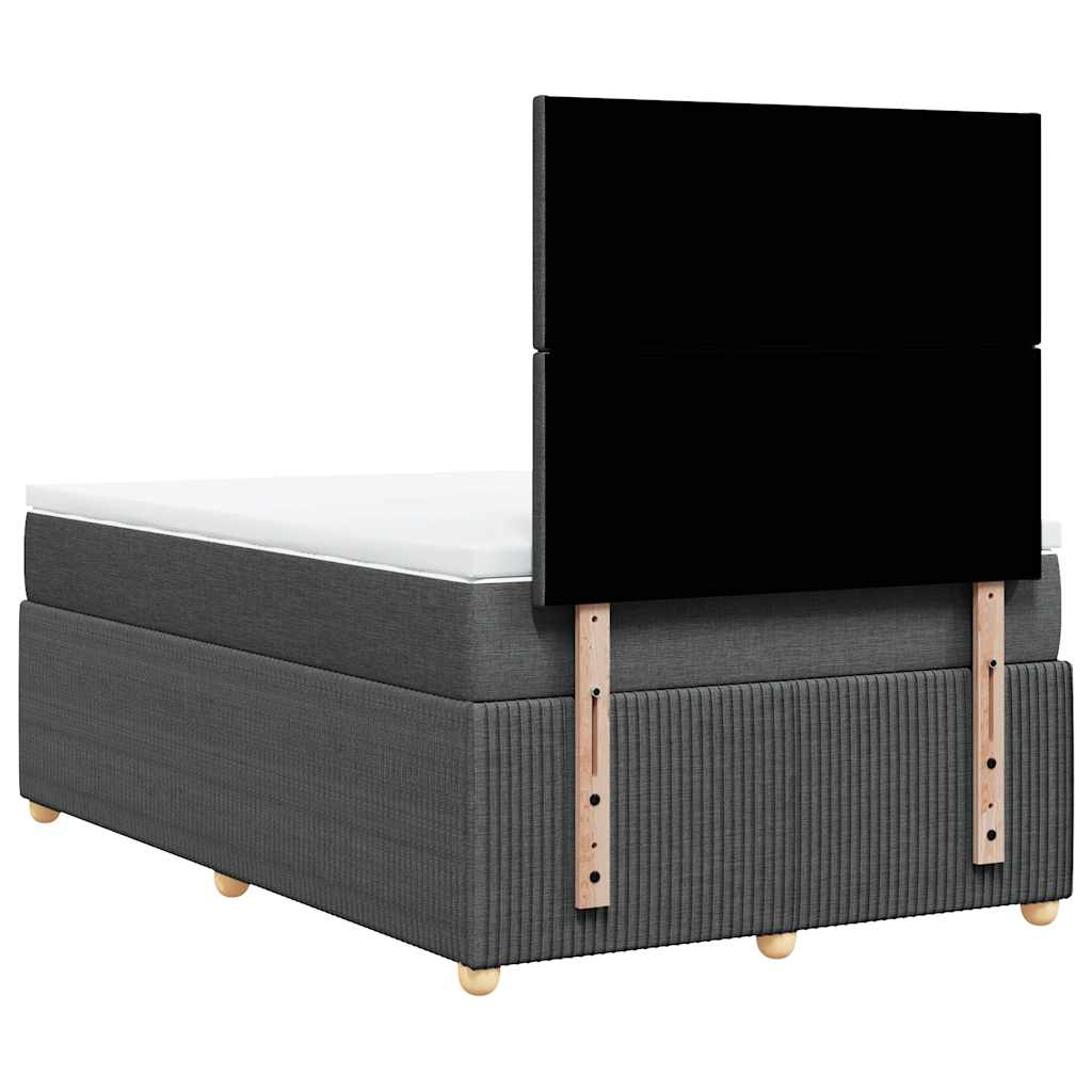 Krevet box spring s madracem tamnosivi 120 x 190 cm tkanina