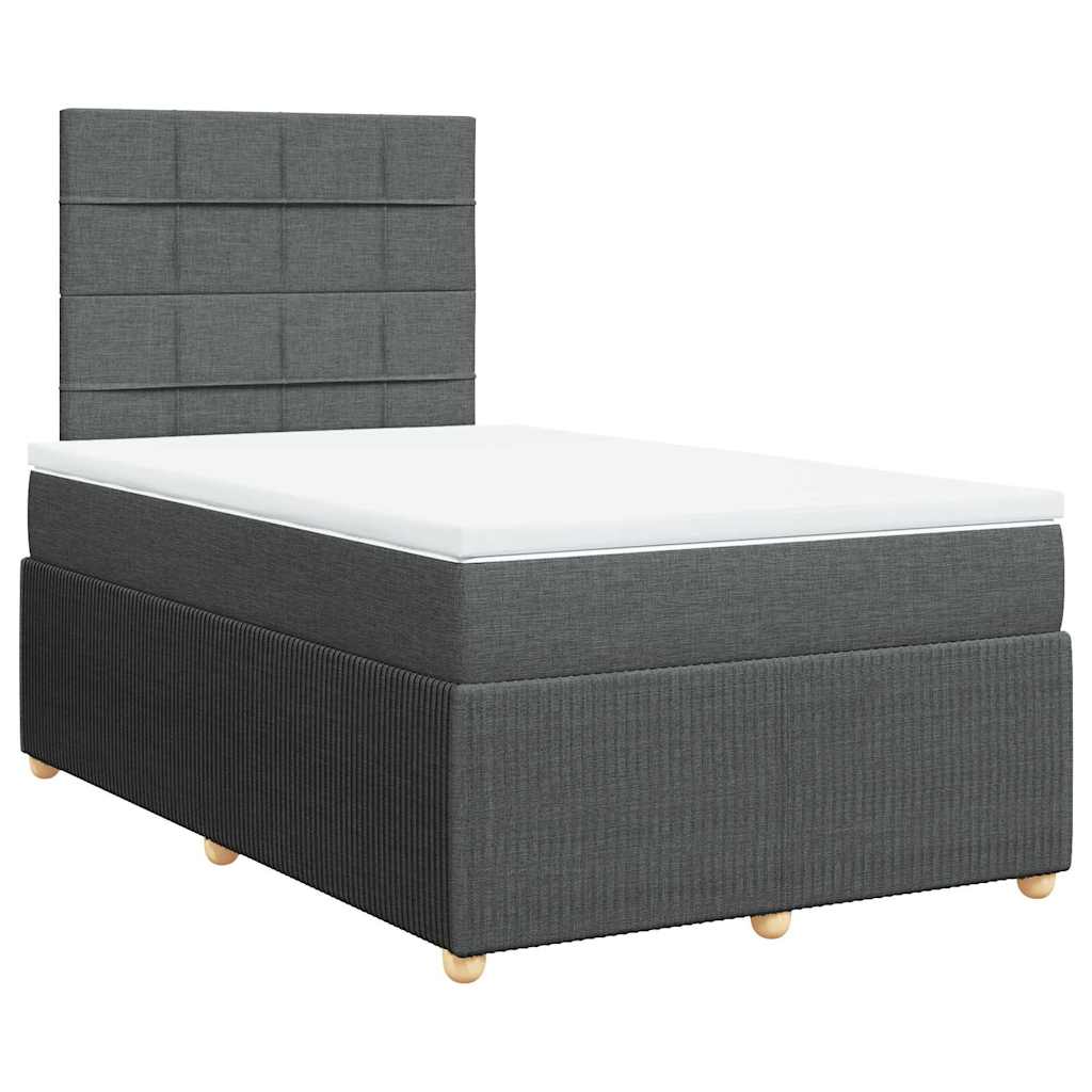 Krevet box spring s madracem tamnosivi 120 x 190 cm tkanina