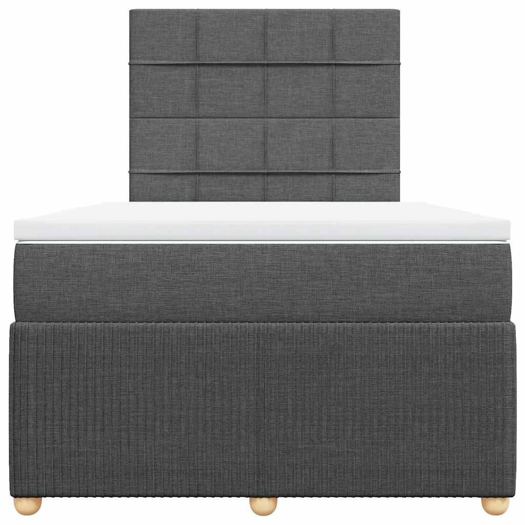 Krevet box spring s madracem tamnosivi 120 x 190 cm tkanina