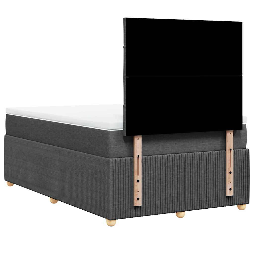 Krevet box spring s madracem tamnosivi 120 x 190 cm tkanina