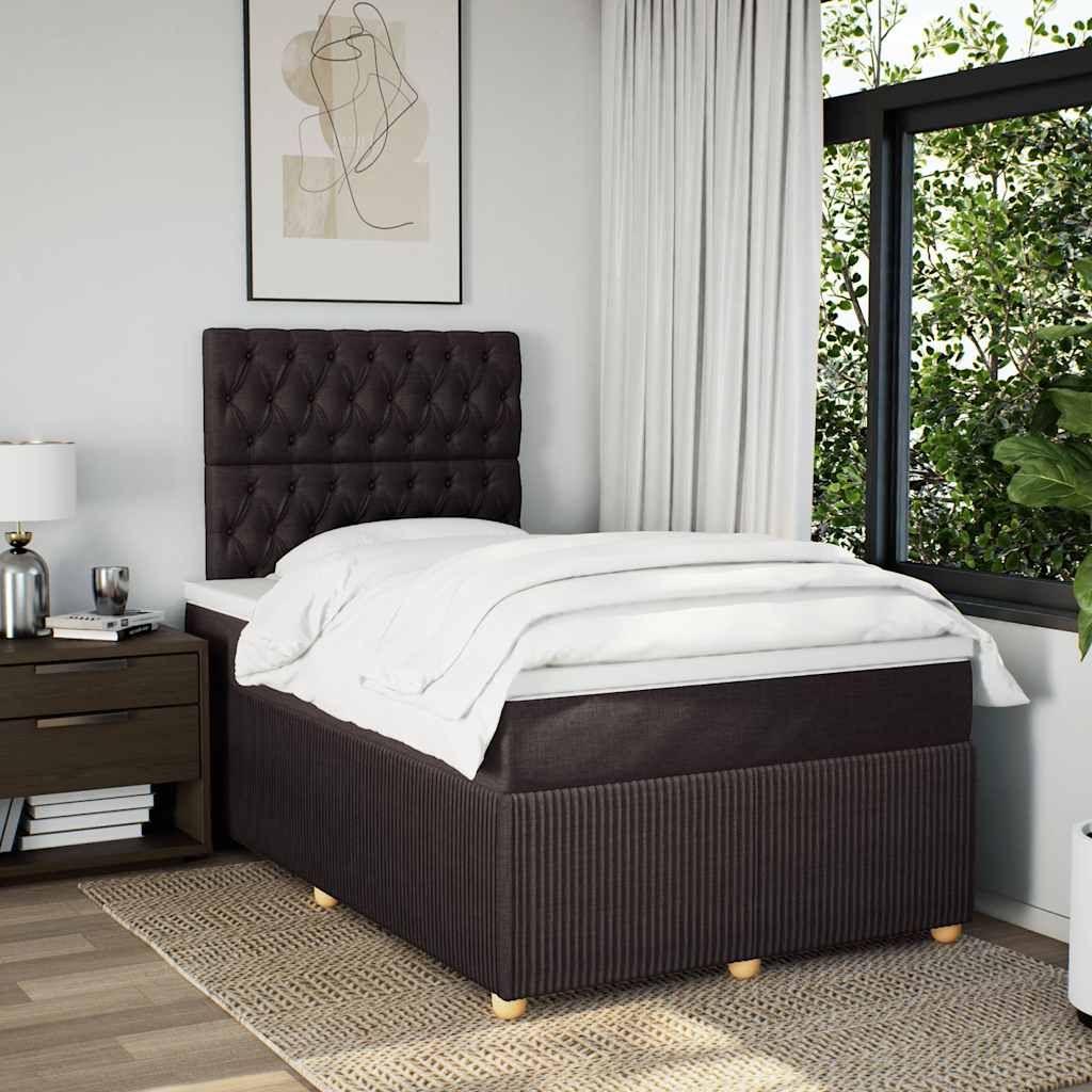 Krevet box spring s madracem crni 120 x 190 cm od tkanine