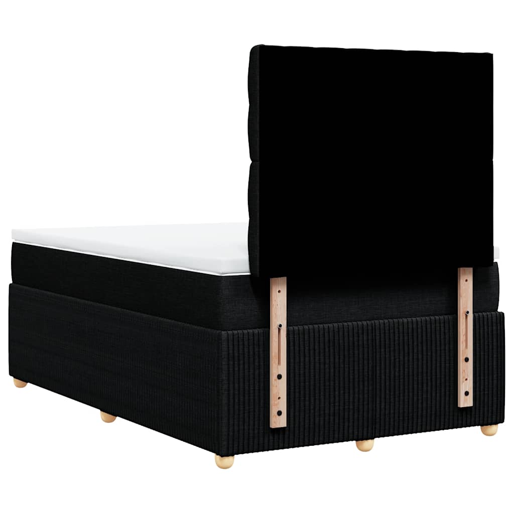 Krevet box spring s madracem crni 120 x 190 cm od tkanine