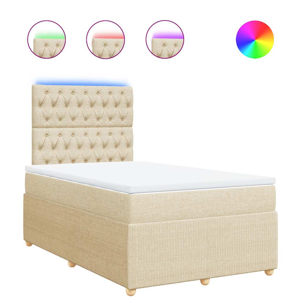 Krevet box spring s madracem krem 120 x 190 cm od tkanine