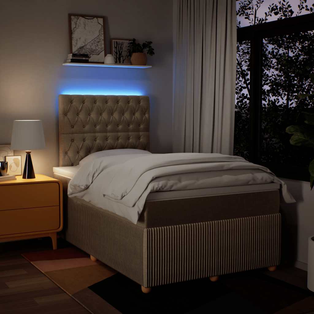 Krevet box spring s madracem krem 120 x 190 cm od tkanine