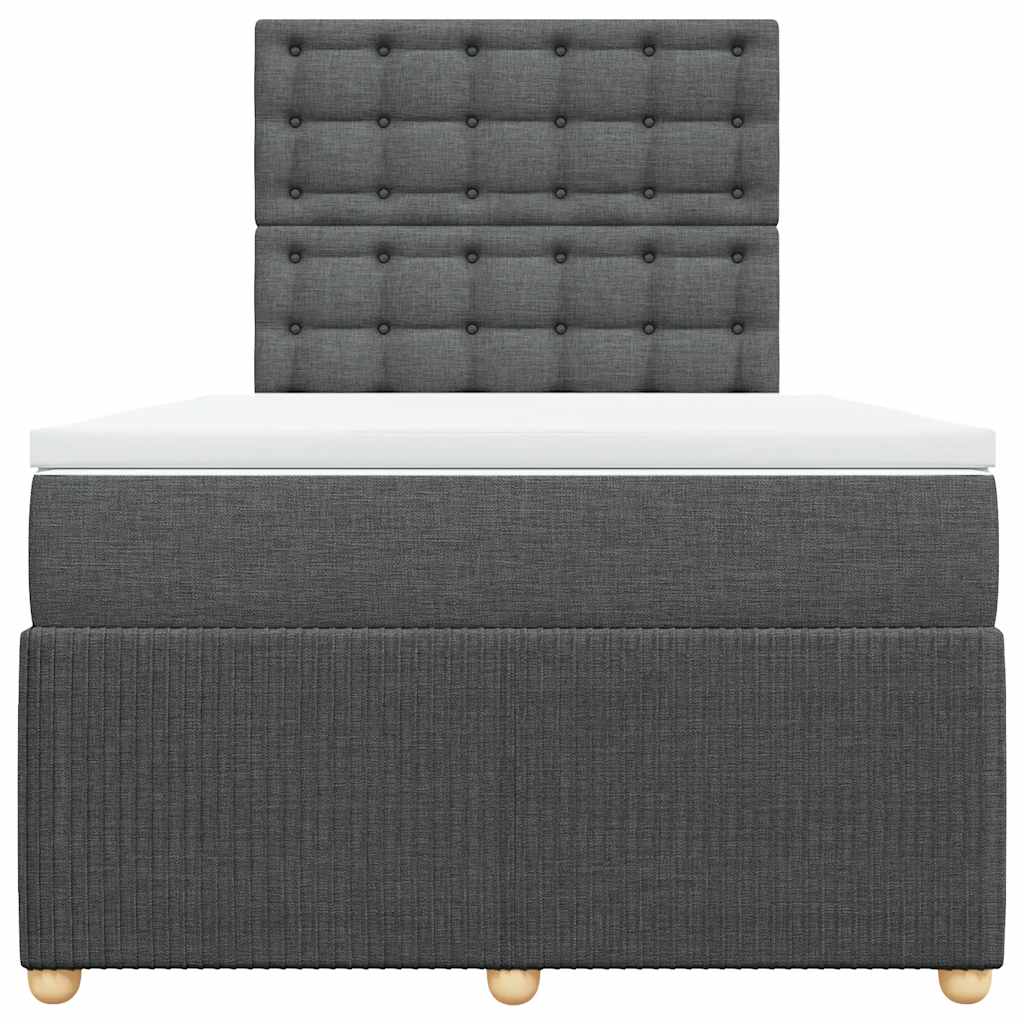 Krevet box spring s madracem tamnosivi 120 x 190 cm tkanina