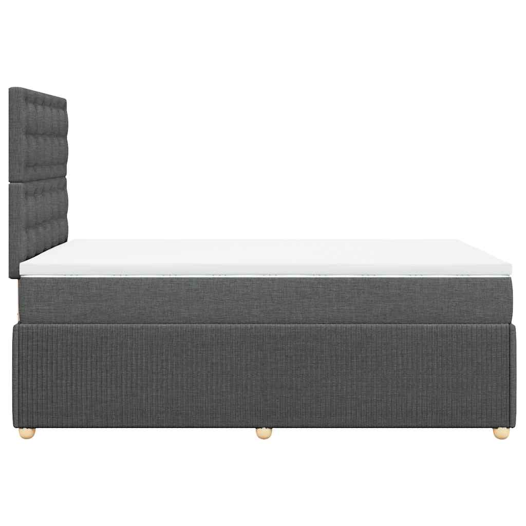 Krevet box spring s madracem tamnosivi 120 x 190 cm tkanina