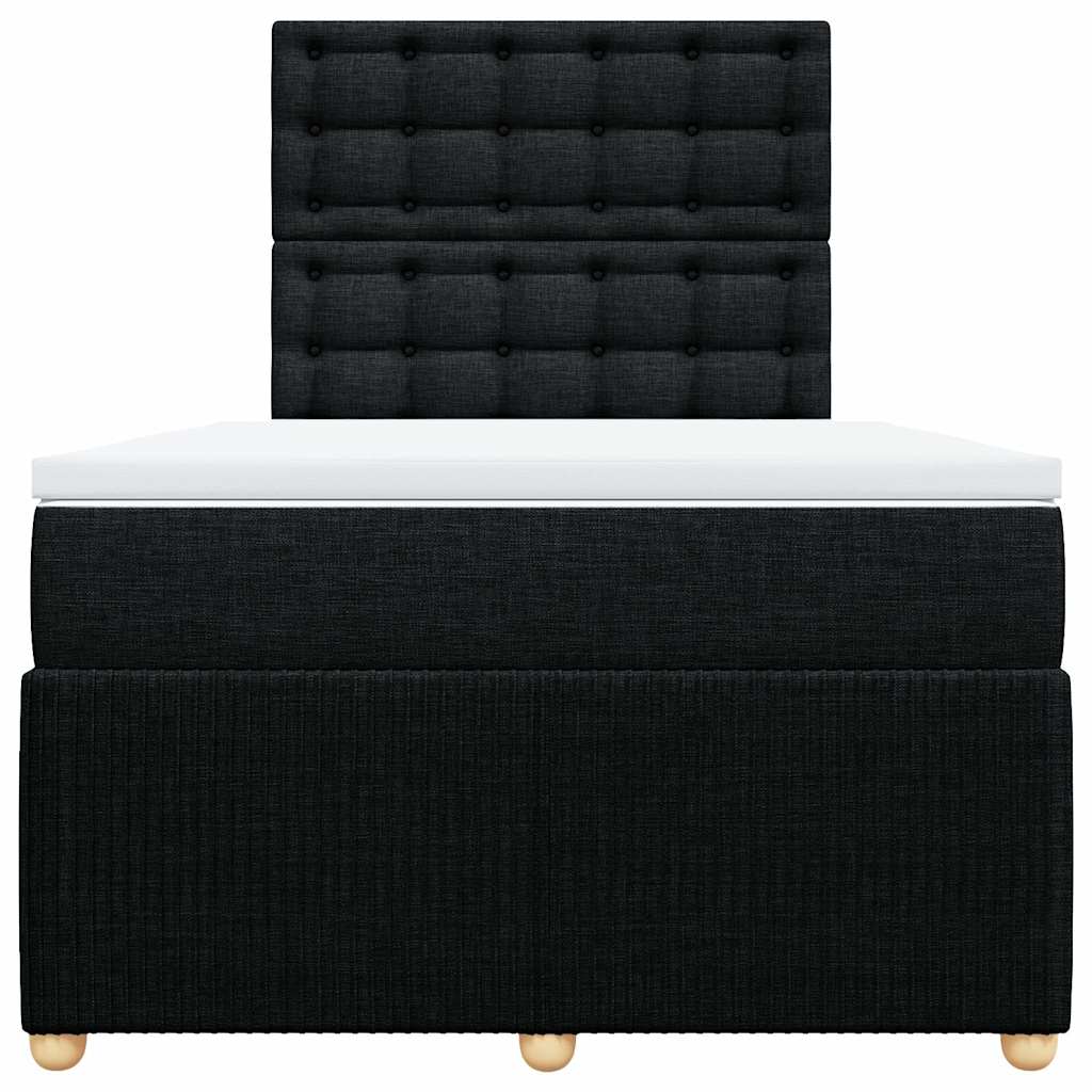 Krevet box spring s madracem crni 120 x 190 cm od tkanine