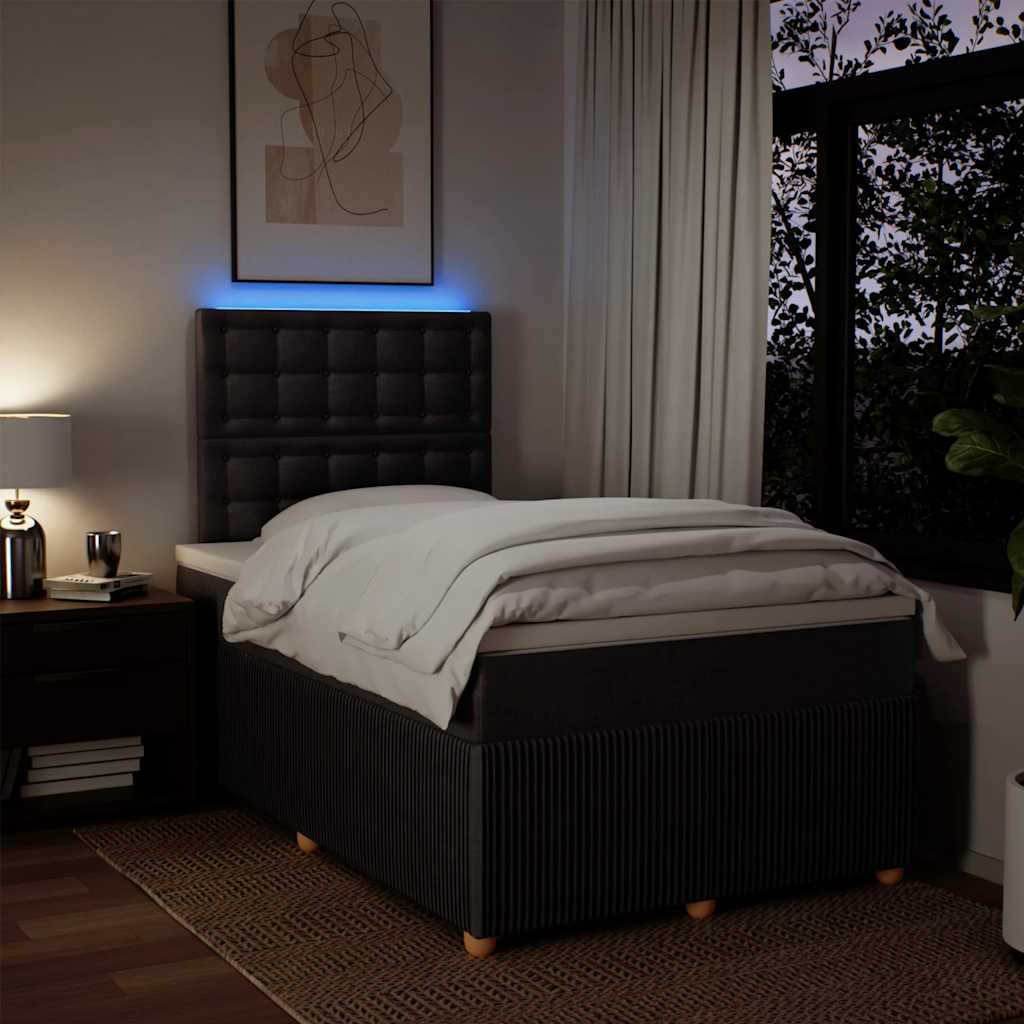 Krevet box spring s madracem tamnosmeđi 120 x 190 cm od tkanine