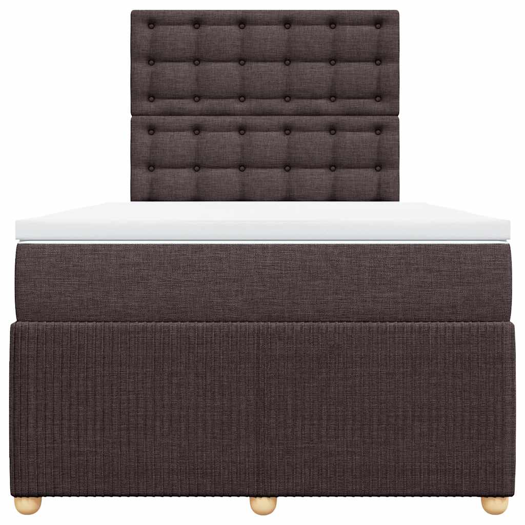 Krevet box spring s madracem tamnosmeđi 120 x 190 cm od tkanine
