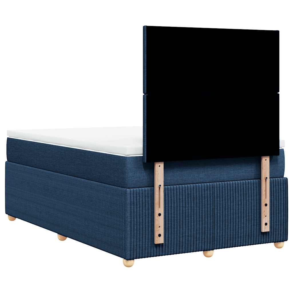 Krevet s oprugama i madracem plavi 120 x 200 cm od tkanine