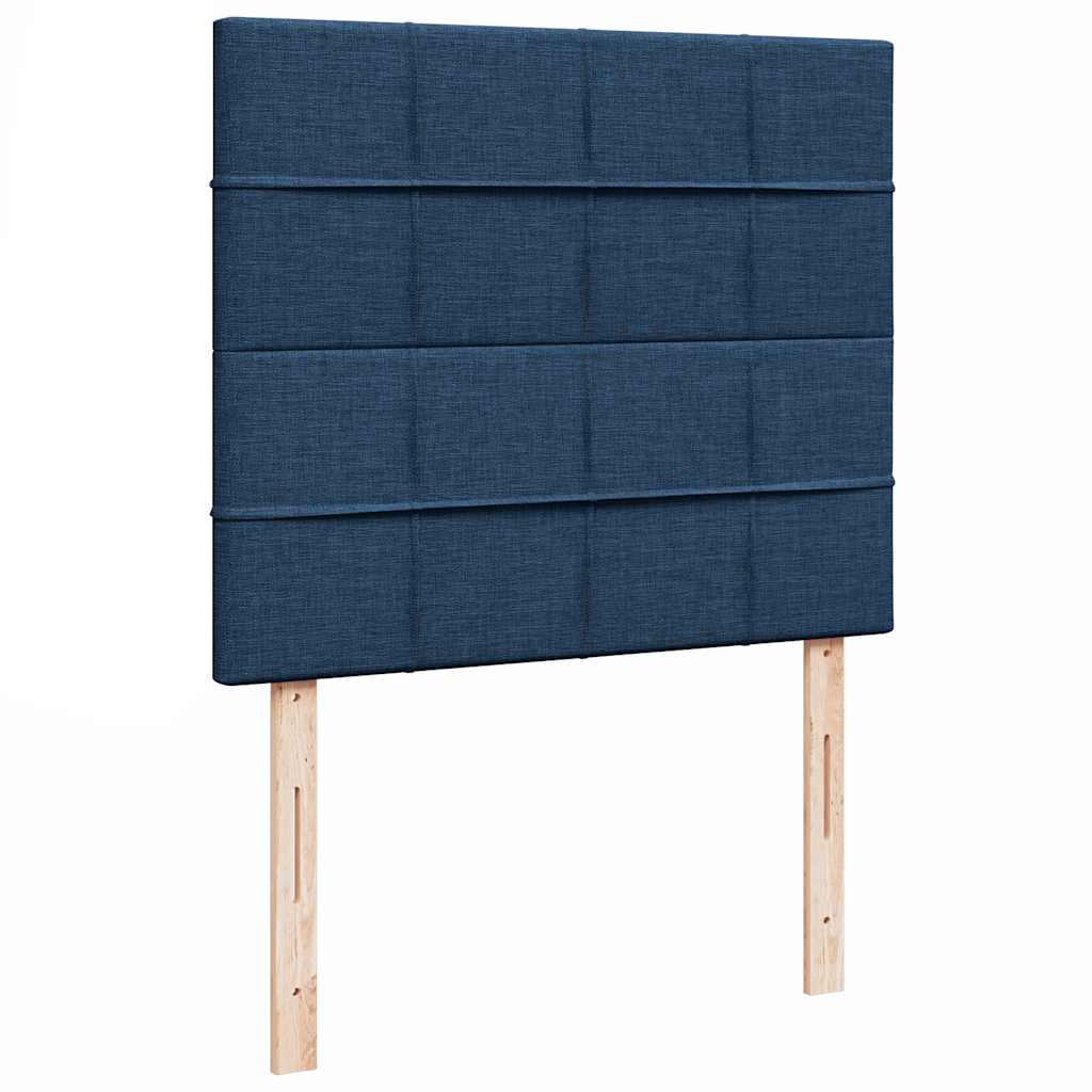 Krevet s oprugama i madracem plavi 120 x 200 cm od tkanine