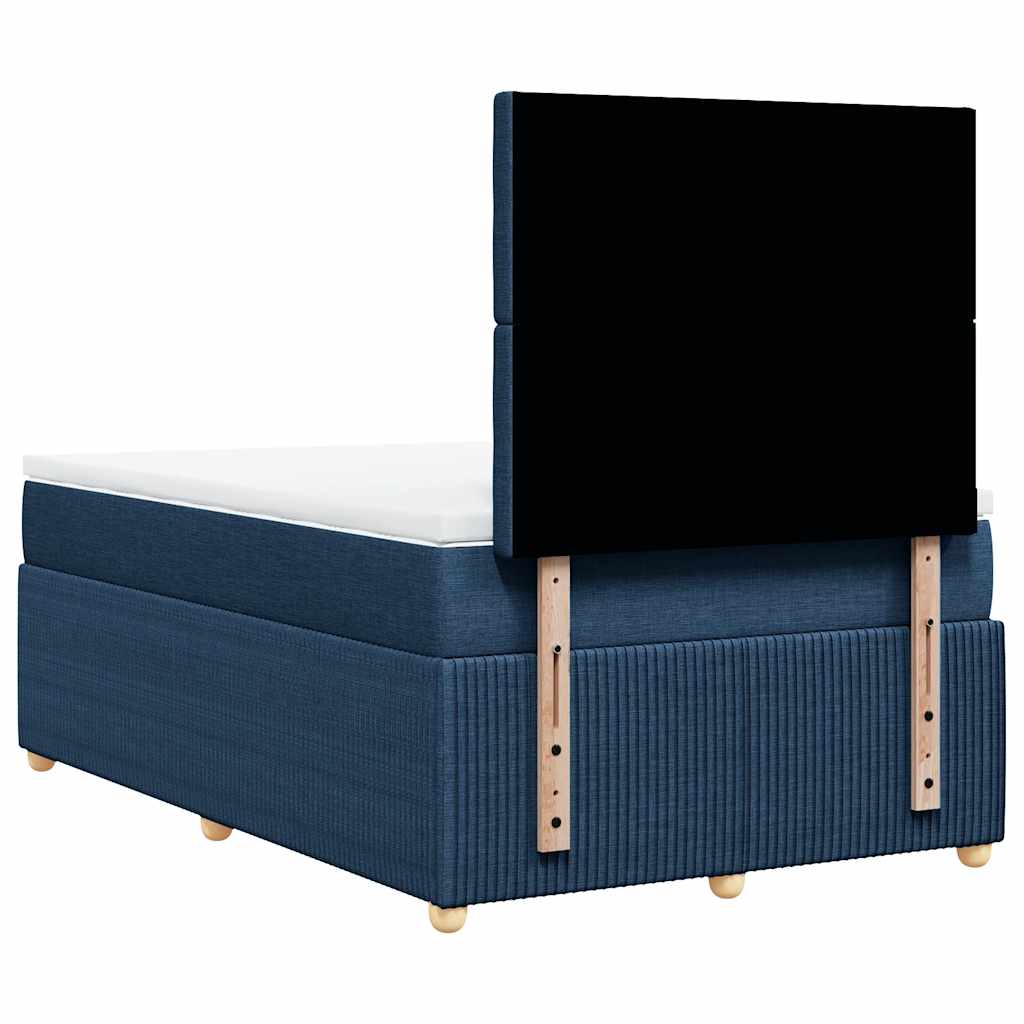 Krevet s oprugama i madracem plavi 120 x 200 cm od tkanine