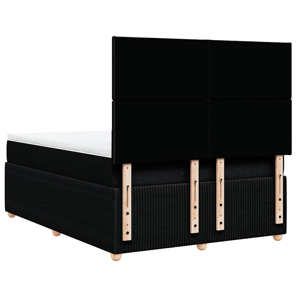 Krevet s oprugama i madracem crni 140 x 190 cm od tkanine