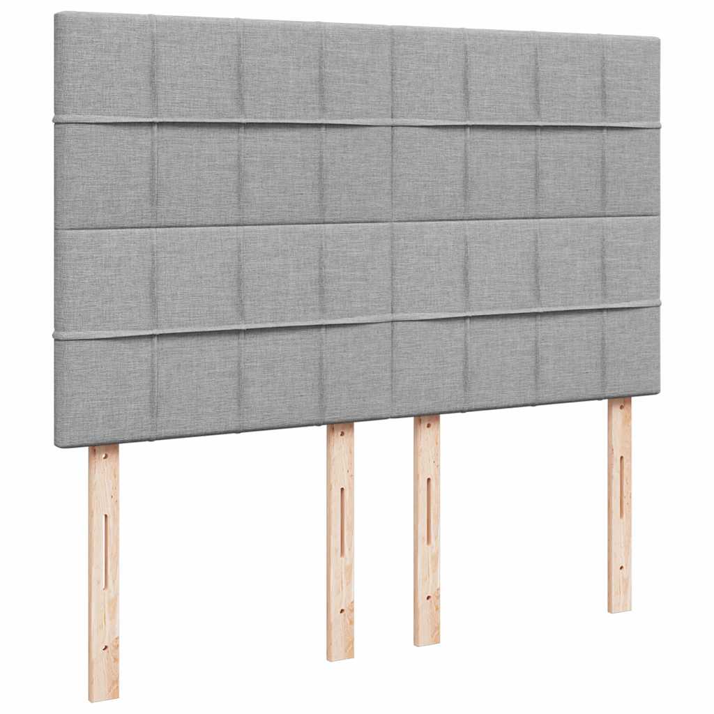 Krevet s oprugama i madracem svjetlosivi 140x190 cm od tkanine