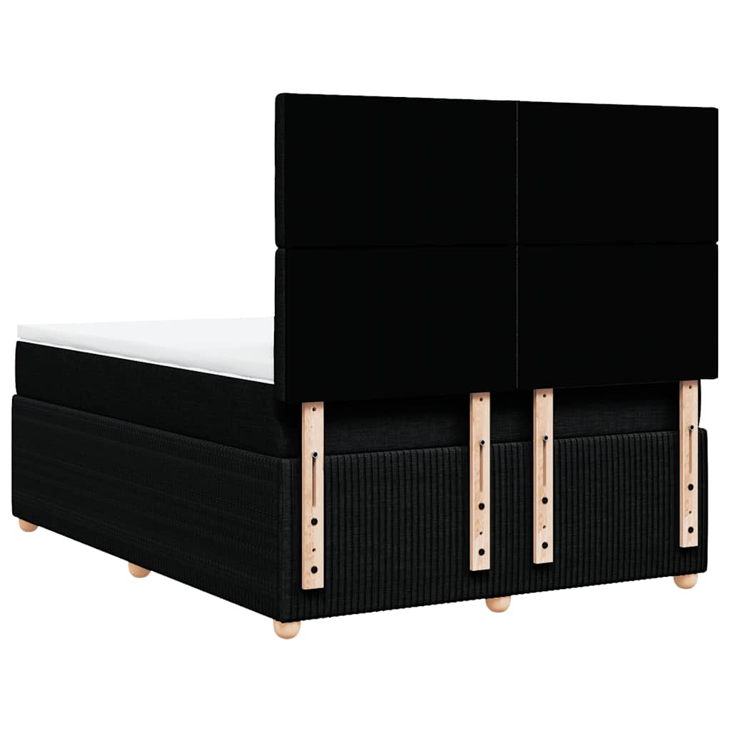 Krevet s oprugama i madracem crni 140 x 190 cm od tkanine