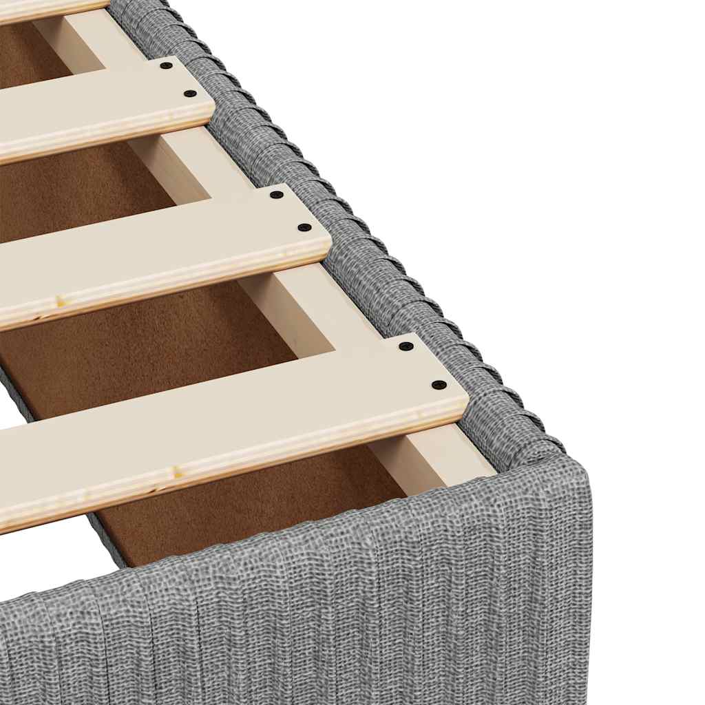 Krevet box spring s madracem svjetlosivi 140x200 cm od tkanine