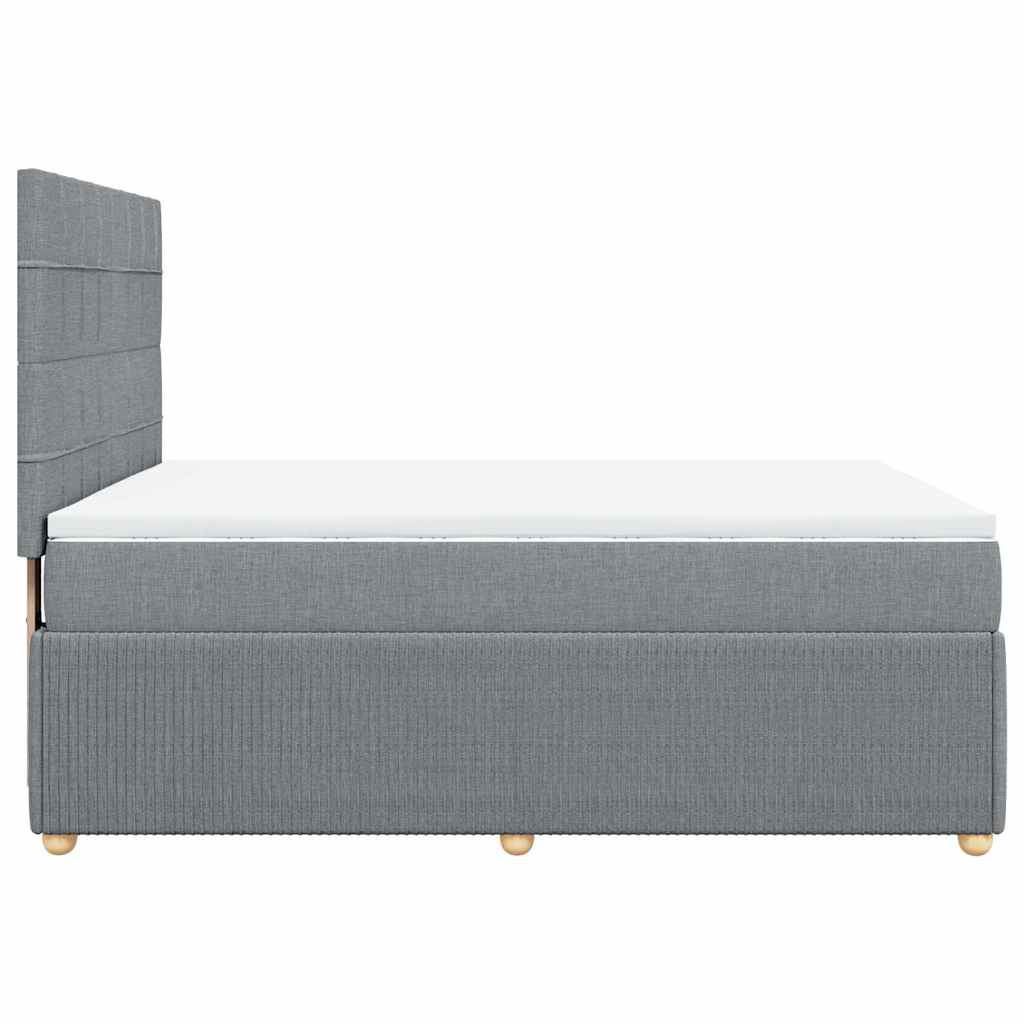 Krevet box spring s madracem svjetlosivi 140x200 cm od tkanine