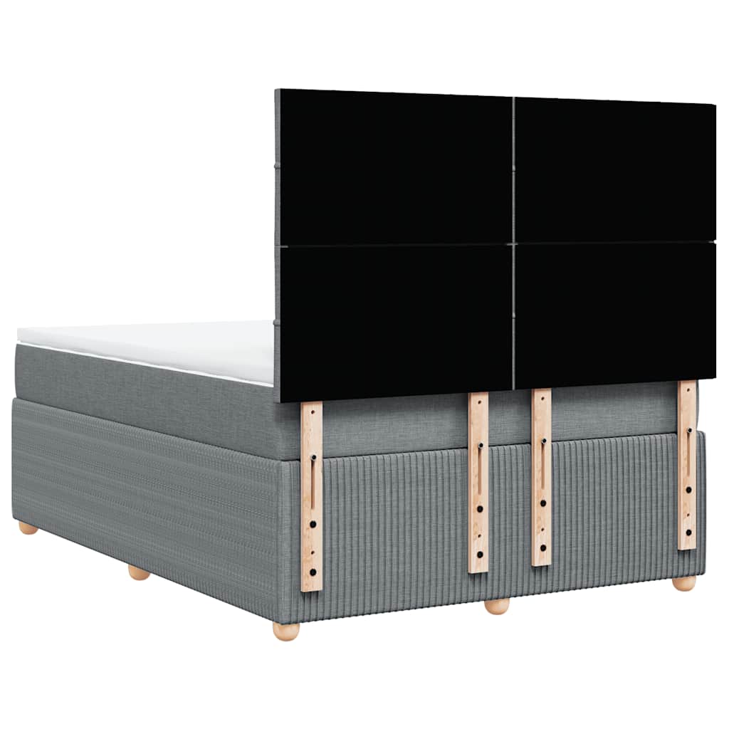 Krevet box spring s madracem svjetlosivi 140x200 cm od tkanine