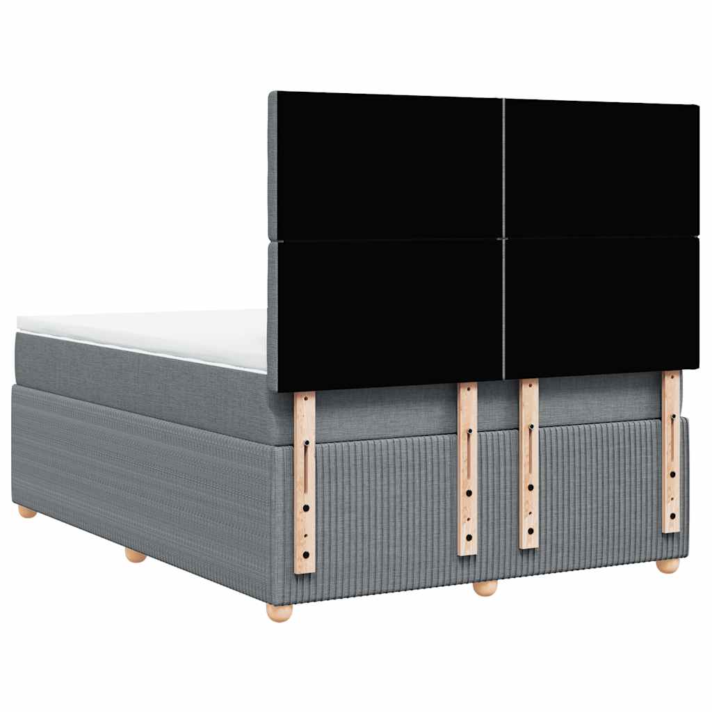 Krevet box spring s madracem svjetlosivi 140x200 cm od tkanine