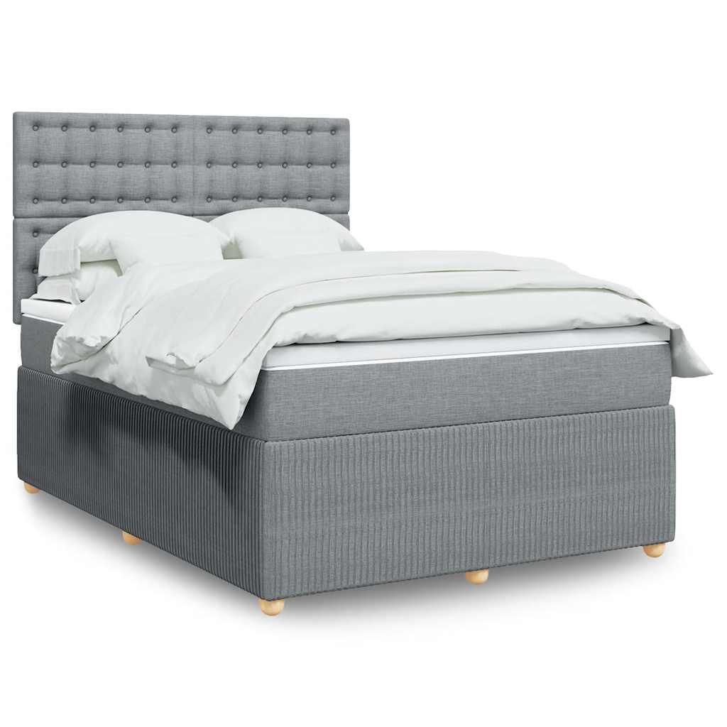Krevet box spring s madracem svjetlosivi 140x200 cm od tkanine
