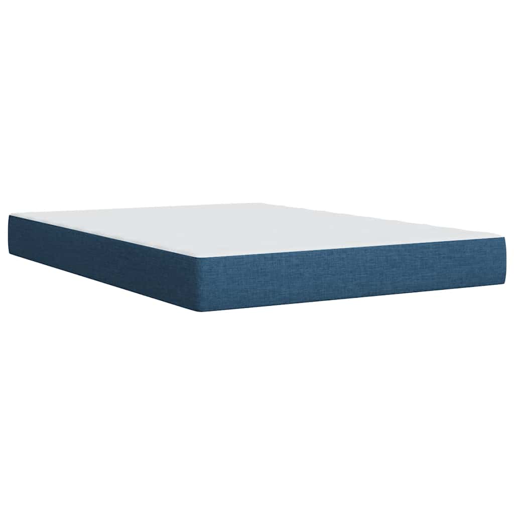 Krevet s oprugama i madracem plavi 140x200 cm od tkanine