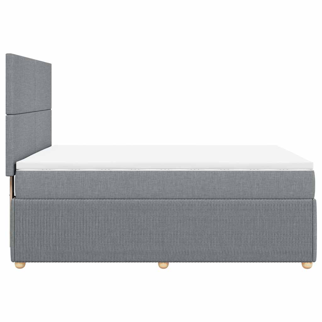 Krevet box spring s madracem svjetlosiva 160x200 cm tkanina
