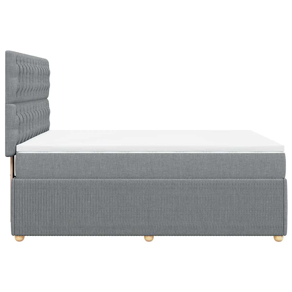 Krevet box spring s madracem svjetlosiva 160x200 cm tkanina