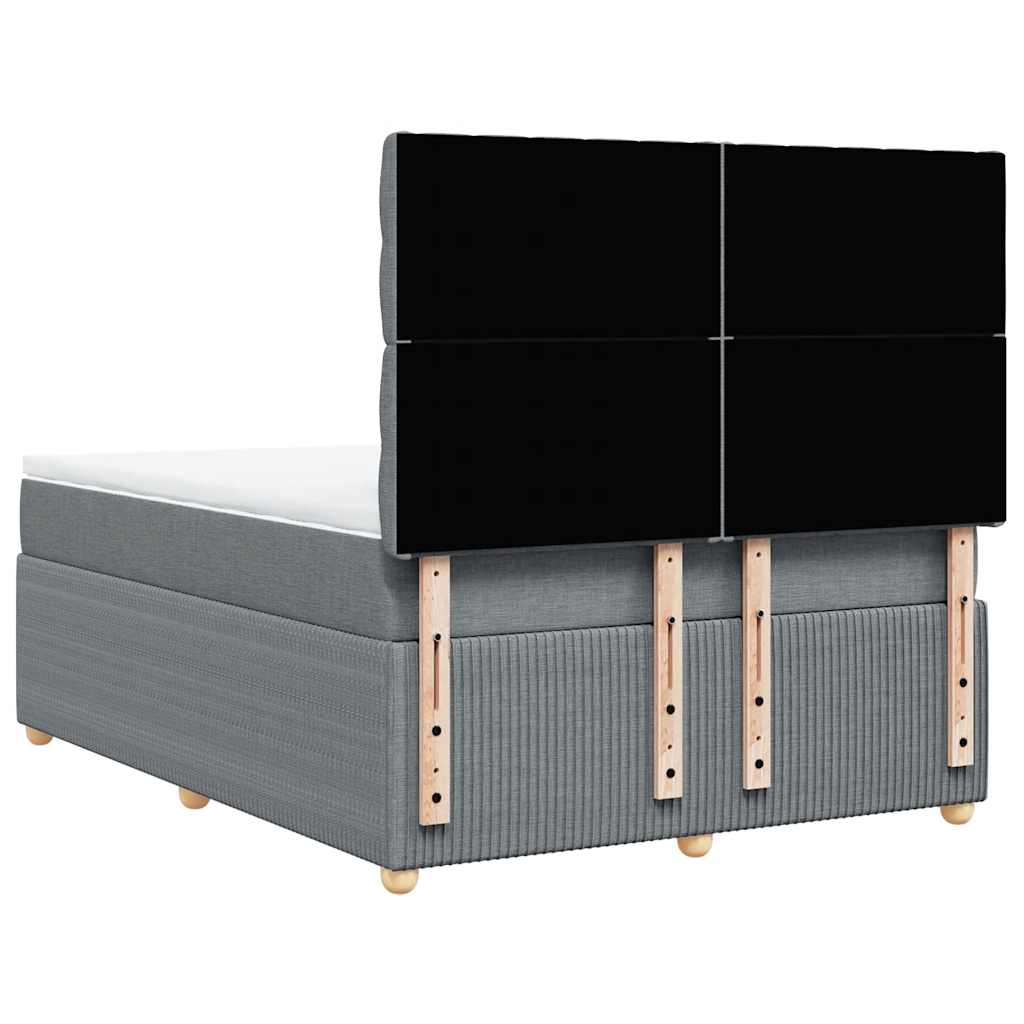 Krevet box spring s madracem svjetlosiva 160x200 cm tkanina