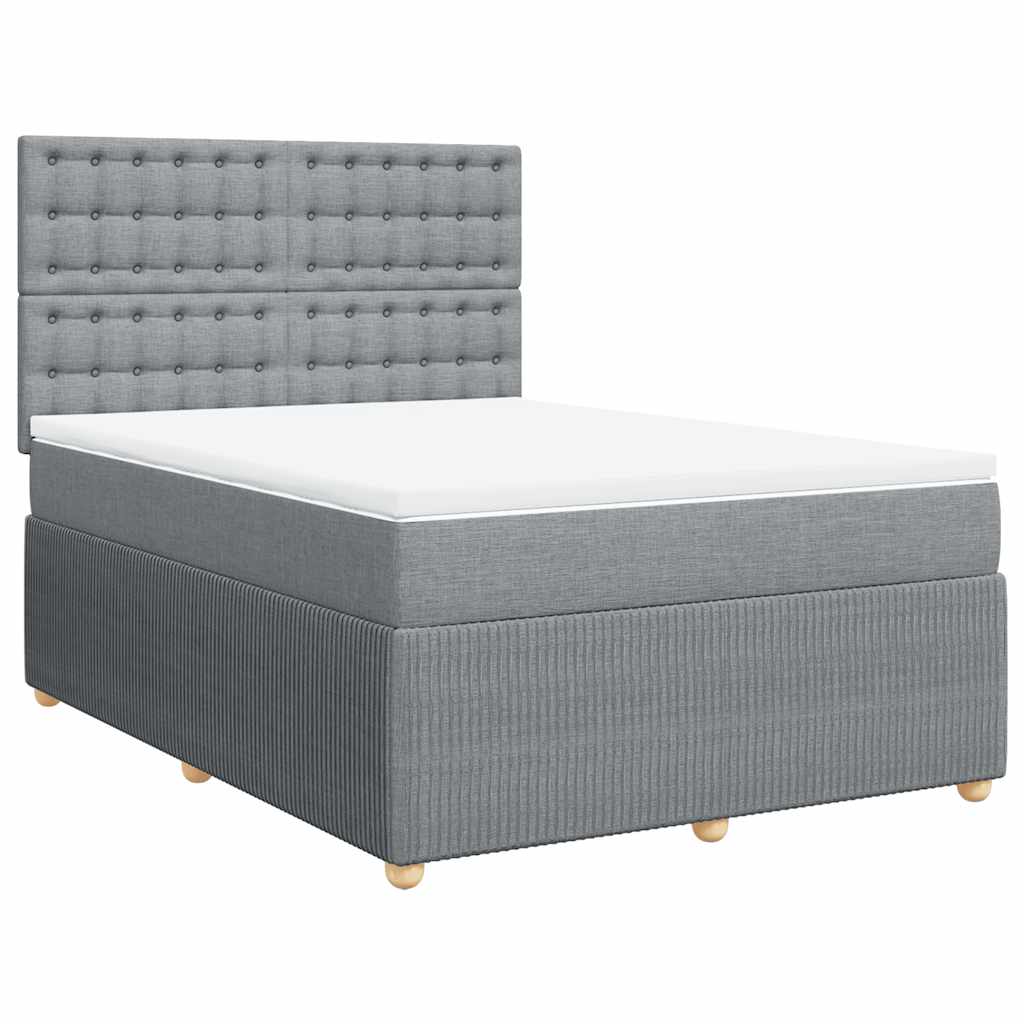 Krevet box spring s madracem svjetlosiva 160x200 cm tkanina